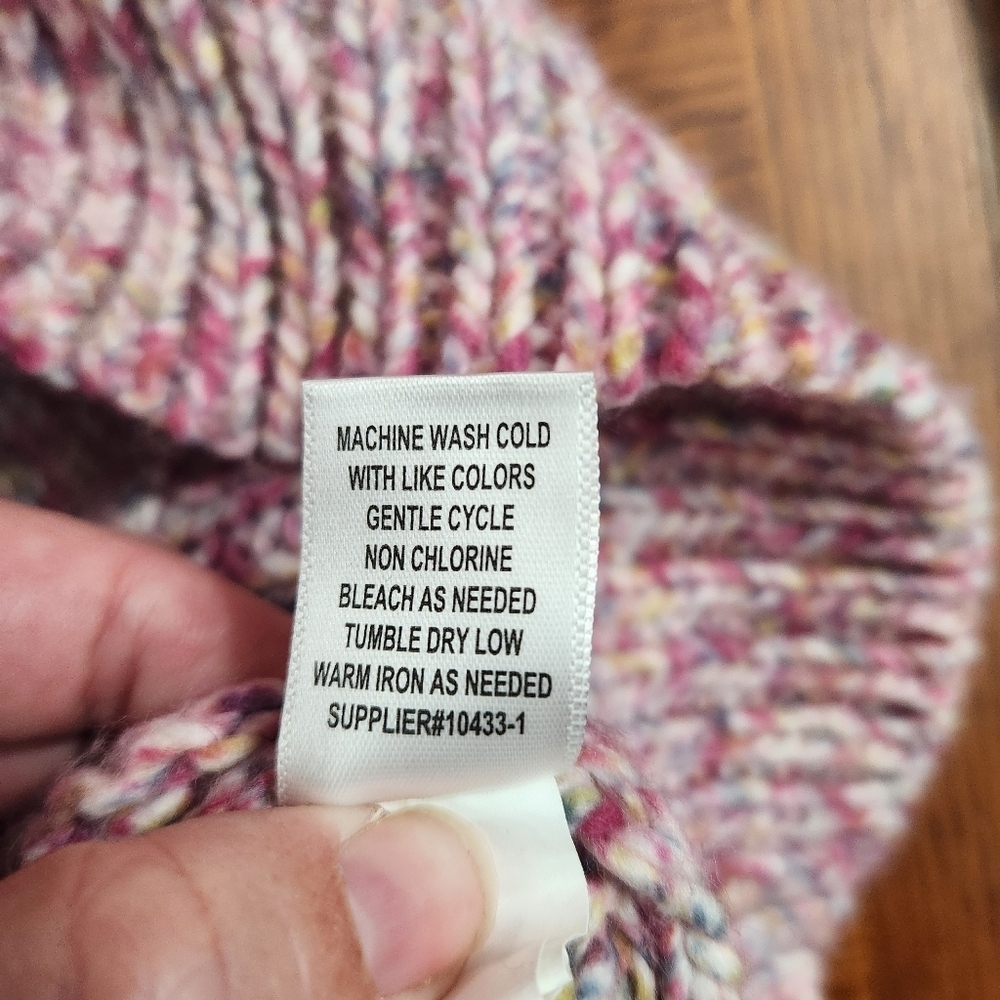 Belle Du Jour Women's XL chunky knit pink crew neck sweater - Picture 9 of 11